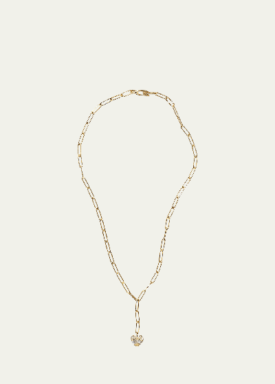 Shop Nak Armstrong Small Strap Heart Pendant Necklace With White Diamonds And Yellow Gold