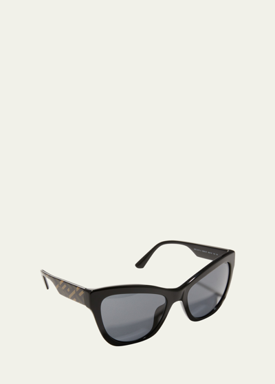 Shop Versace Greca Logo Acetate Cat-eye Sunglasses