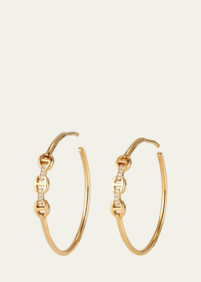 Shop Hoorsenbuhs Mini Hoop Earrings With Diamond Bridges