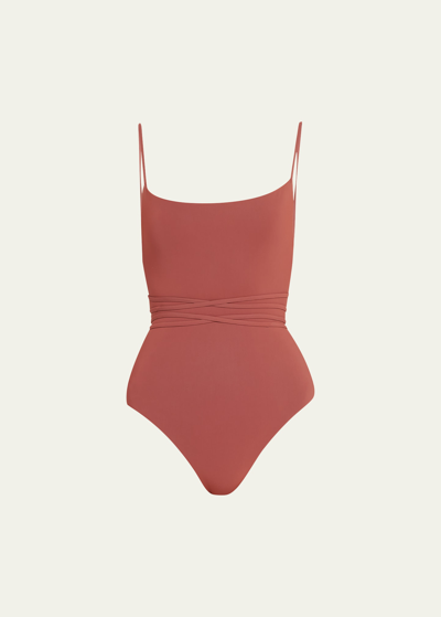 Shop Anemos The K. M. Tie Cheeky One-piece Swimsuit