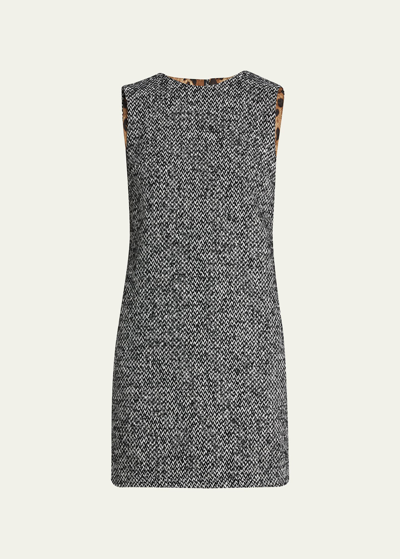 Shop Dolce & Gabbana Tweed Sleeveless Mini Dress