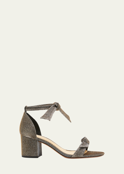 Shop Alexandre Birman Clarita Metallic Ankle-bow Sandals