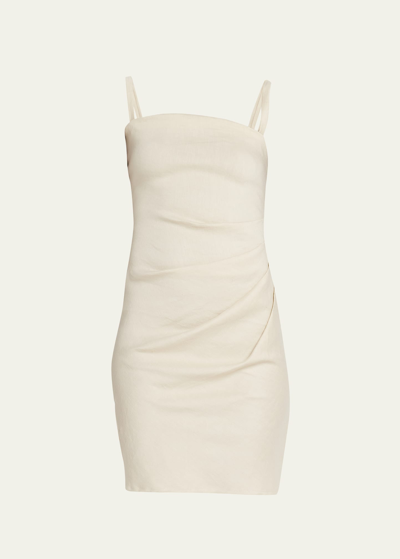 Shop Anemos The Nadege Asymmetric Pleated Mini Dress