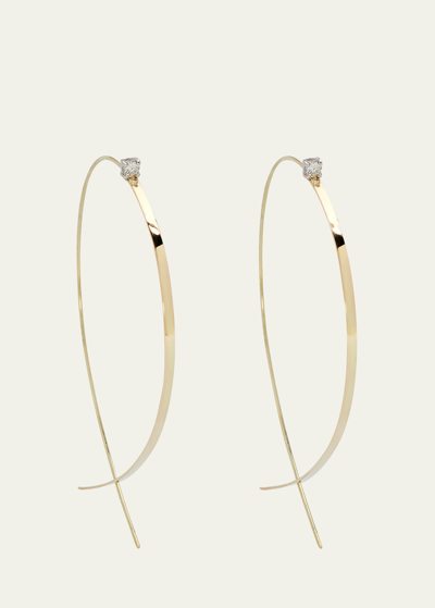 Shop Lana Solo Large Flat Upside Down Hoop Earrings With Diamonds, 60mm