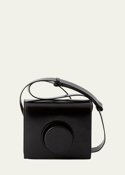 Shop Lemaire Flap Leather Camera Crossbody Bag