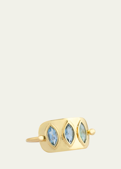 Shop Celine Daoust Triple Marquis Aquamarine Ring