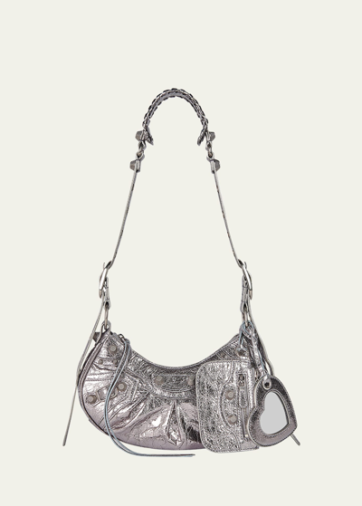 Shop Balenciaga Cagole Xs Metallic Stud Hobo Shoulder Bag