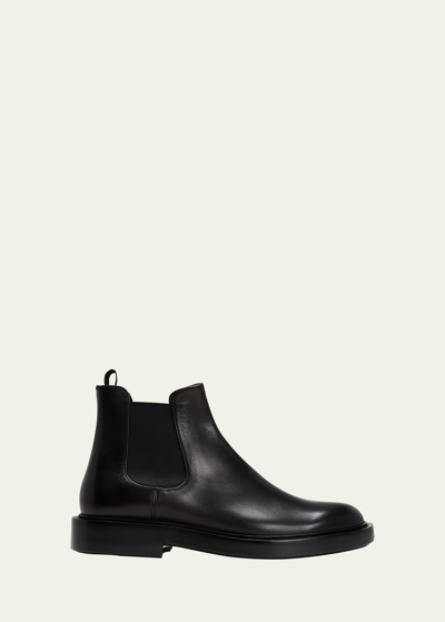 Shop Giorgio Armani Men's Leather Chelsea Boots