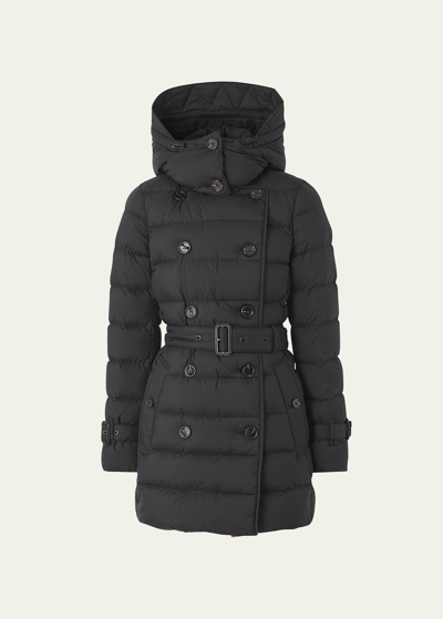 Shop Burberry Ashwick Puffer Coat W/ Detachable Hood