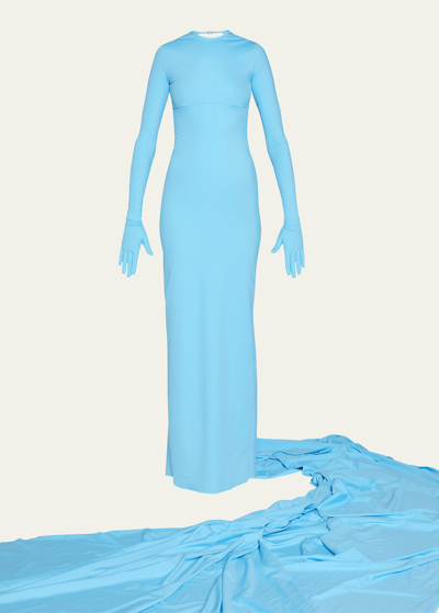 Shop Balenciaga Gloved Swimsuit Gown