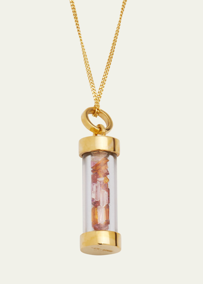 Shop Aliita Bottle Necklace With Pink Tourmaline, Citrine And Morganite Mini-baguette Sprinkles