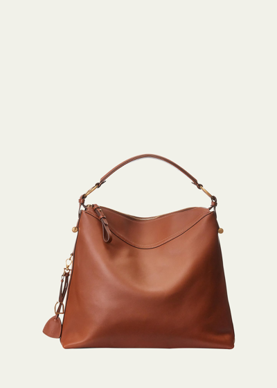 Shop Ralph Lauren Bridle Medium Soft Leather Shoulder Bag