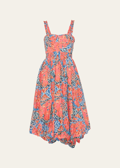 Shop Ulla Johnson Olympia Cutout-waist Fit-&-flare Midi Dress