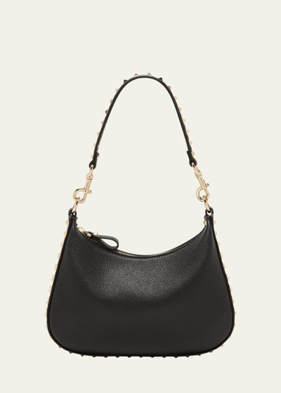 Shop Valentino Rockstud Small Leather Hobo Bag