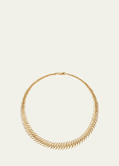 Shop Fernando Jorge Flame Small Necklace In Yellow Gold