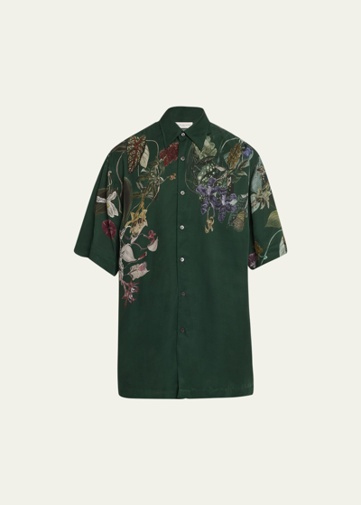 Shop Dries Van Noten Men's Cassidye Botanical-print Sport Shirt