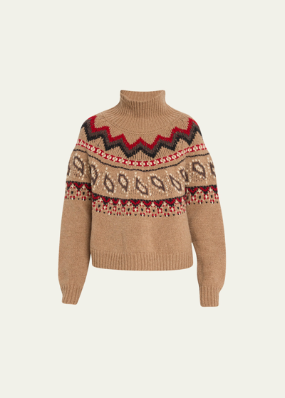 Shop Alanui Antarctic Circle Wool Turtleneck Sweater