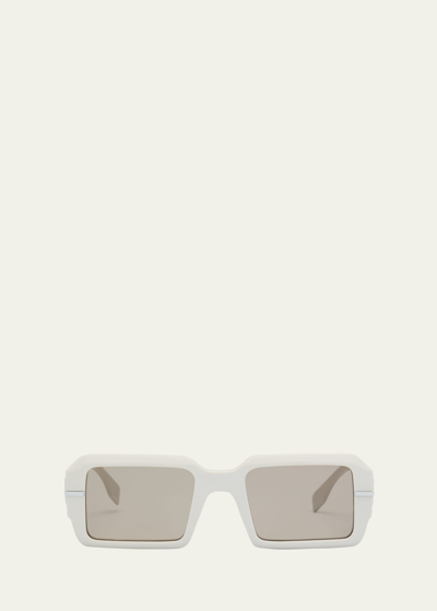 Shop Fendi Men's Graphy Acetate Rectangle Sunglasses