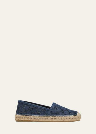 Shop Gucci Monogram Denim Flat Espadrilles