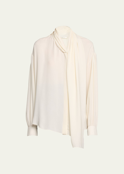 Shop The Row Darnelle Silk Blouse With Neck Panel