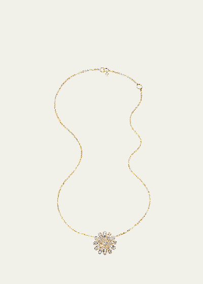 Shop Nam Cho 18k Yellow Gold Diamond Daisy Pendant Necklace