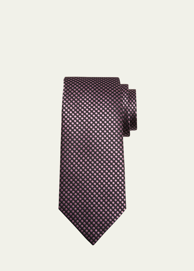 Shop Tom Ford Men's Mulberry Silk Jacquard Polka Dot Tie
