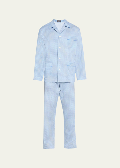 Shop Emanuele Maffeis Men's Medallion-print Long Pajama Set
