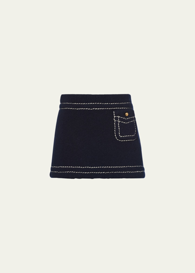 Shop Prada Impunture Mini Cashmere Skirt