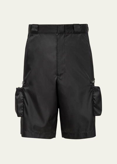 Shop Prada Men's Re-nylon Logo Shorts
