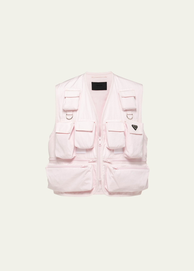 Shop Prada Men's Poplin Multi-pocket Utility Vest