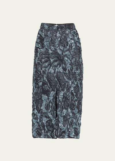 Shop Jason Wu Collection Metallic Marine Jacquard Midi Skirt