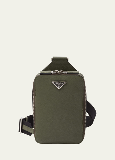 Shop Prada Men's Saffiano Leather Sling Backpack