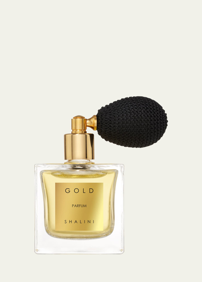 Shop Shalini Parfum Gold Parfum Cubique Glass Flacon With Black Bulb Atomizer, 1.7 Oz.