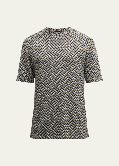 Shop Giorgio Armani Men's Geometric Stretch T-shirt