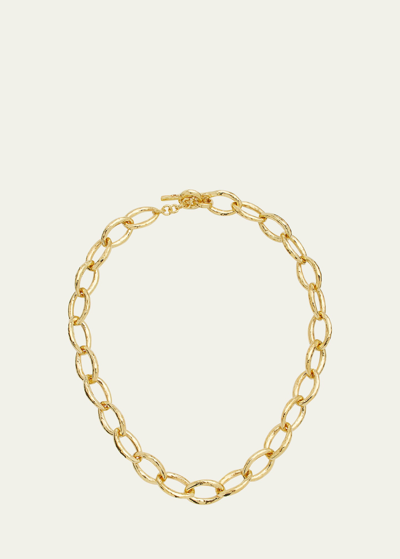 Shop Ippolita Short Hammered Bastille Mini Link Necklace In 18k Gold