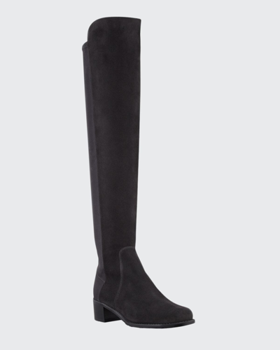 Shop Stuart Weitzman Reserve Suede Stretch-back Knee Boots