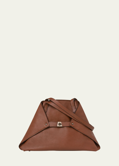 Shop Akris Ai Small Leather Shoulder Tote Bag