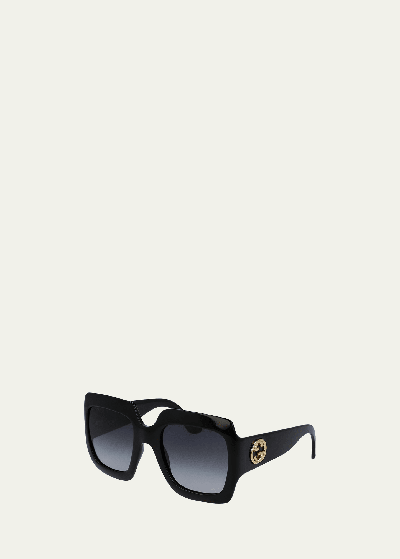 Shop Gucci Oversized Square Sunglasses, Black