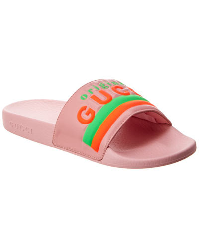 Shop Gucci Rubber Slide In Pink