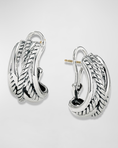 Shop David Yurman Crossover Earrings In Silver