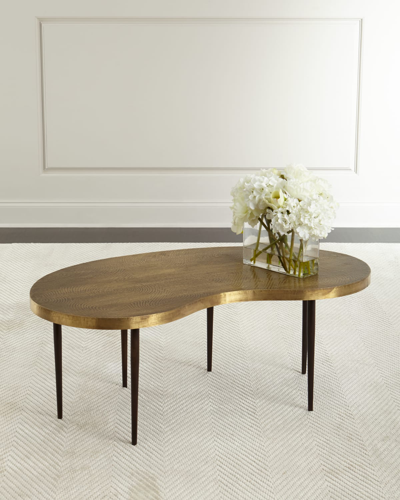 Shop Arteriors Rein Brass Coffee Table In Brown/gold
