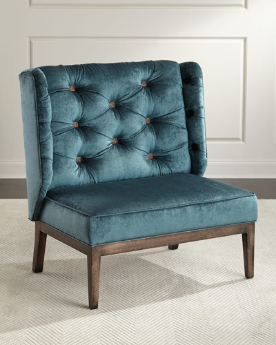 Shop Old Hickory Tannery Zaza Tufted-back Chair In Teal