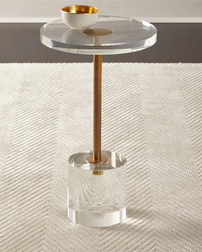 Shop John-richard Collection Brass And Acrylic Martini Side Table In Gold