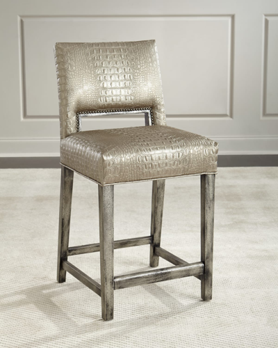 Shop Old Hickory Tannery Valerian Counter Stool In Silver