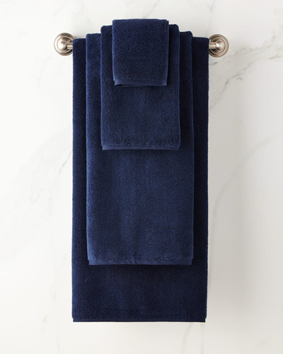 Shop Matouk Marcus Collection Luxury Face Cloth In Navy