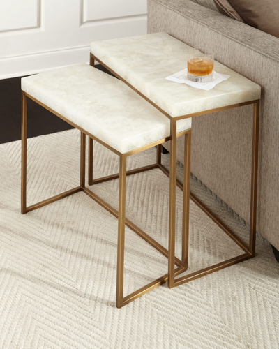 Shop John-richard Collection Taylor Brass Nesting Tables In Gold