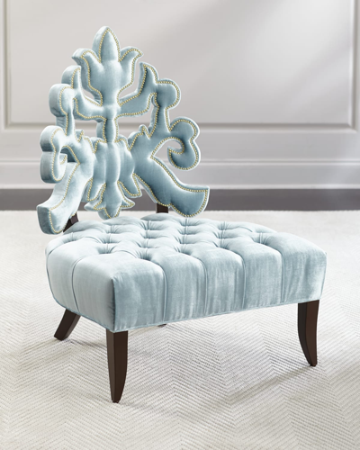 Shop Haute House Arielle Tufted Accent Chair In Blue