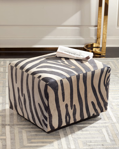 Shop Massoud Morano Hairhide Ottoman In Zebra