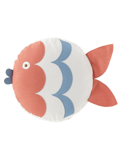 Eastern Accents Celerie Kemble Kissing Fish Tambourine Left Pillow In Coral