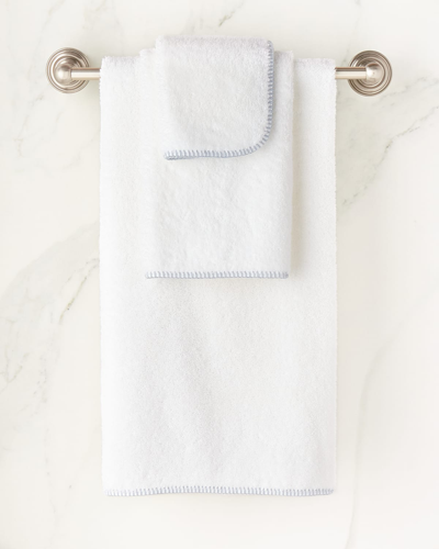 Shop Matouk Whipstitch Wash Cloth In Sterling